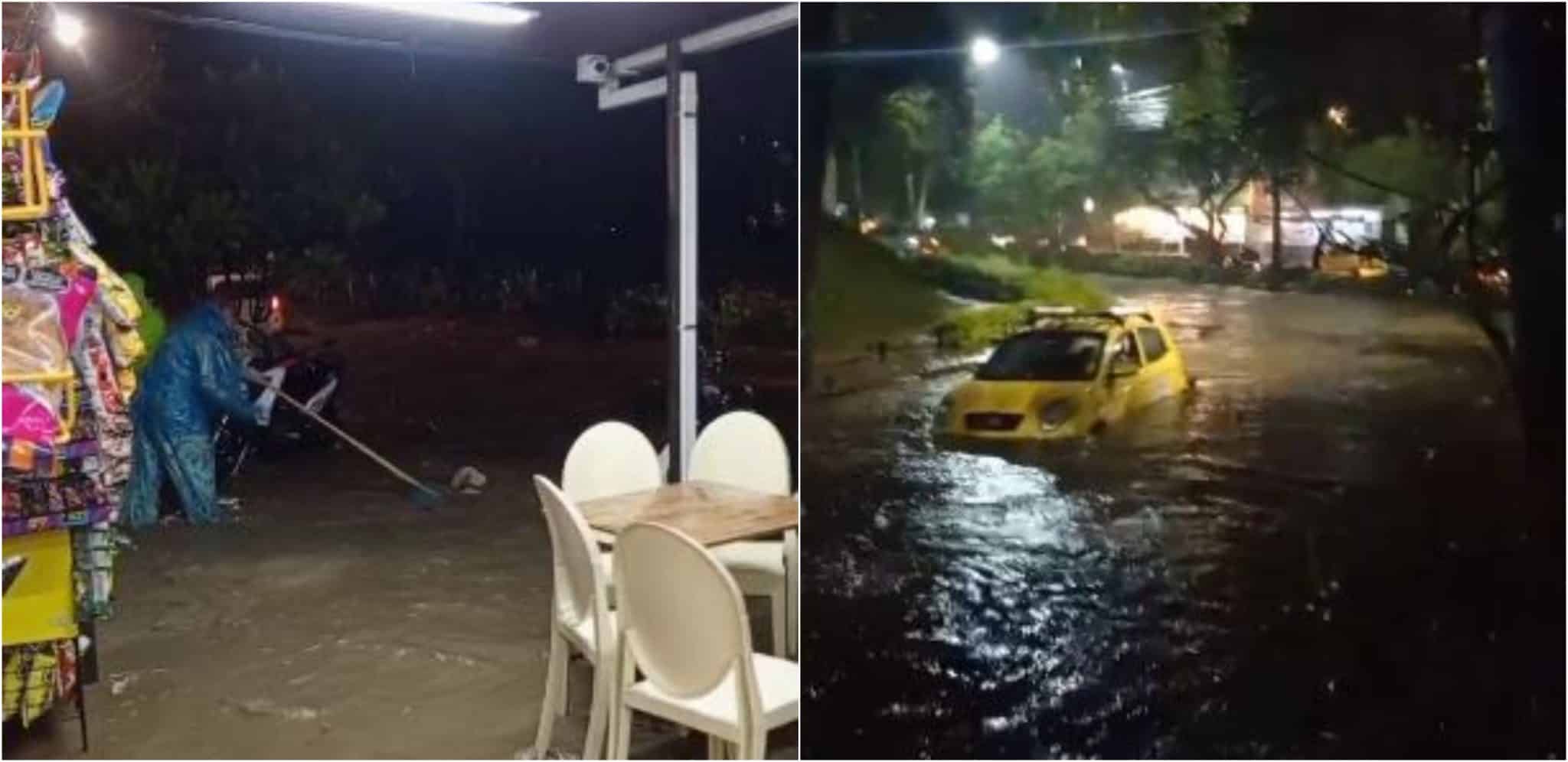 Fuerte aguacero afectó varias zonas en Bello con inundaciones y desbordamiento de una quebrada
