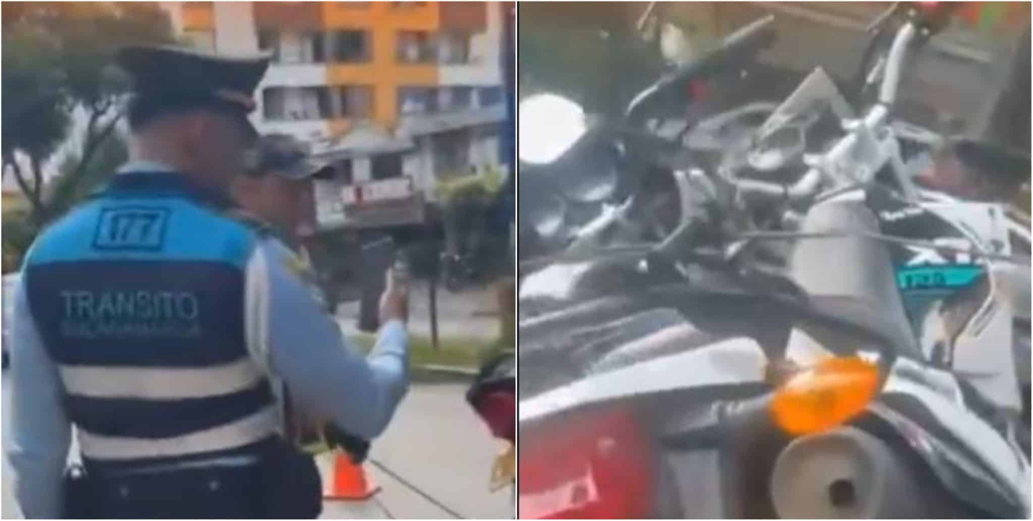 Inmovilizan motocicleta de hombre que trabaja en el tránsito de Bucaramanga por no tener Soat