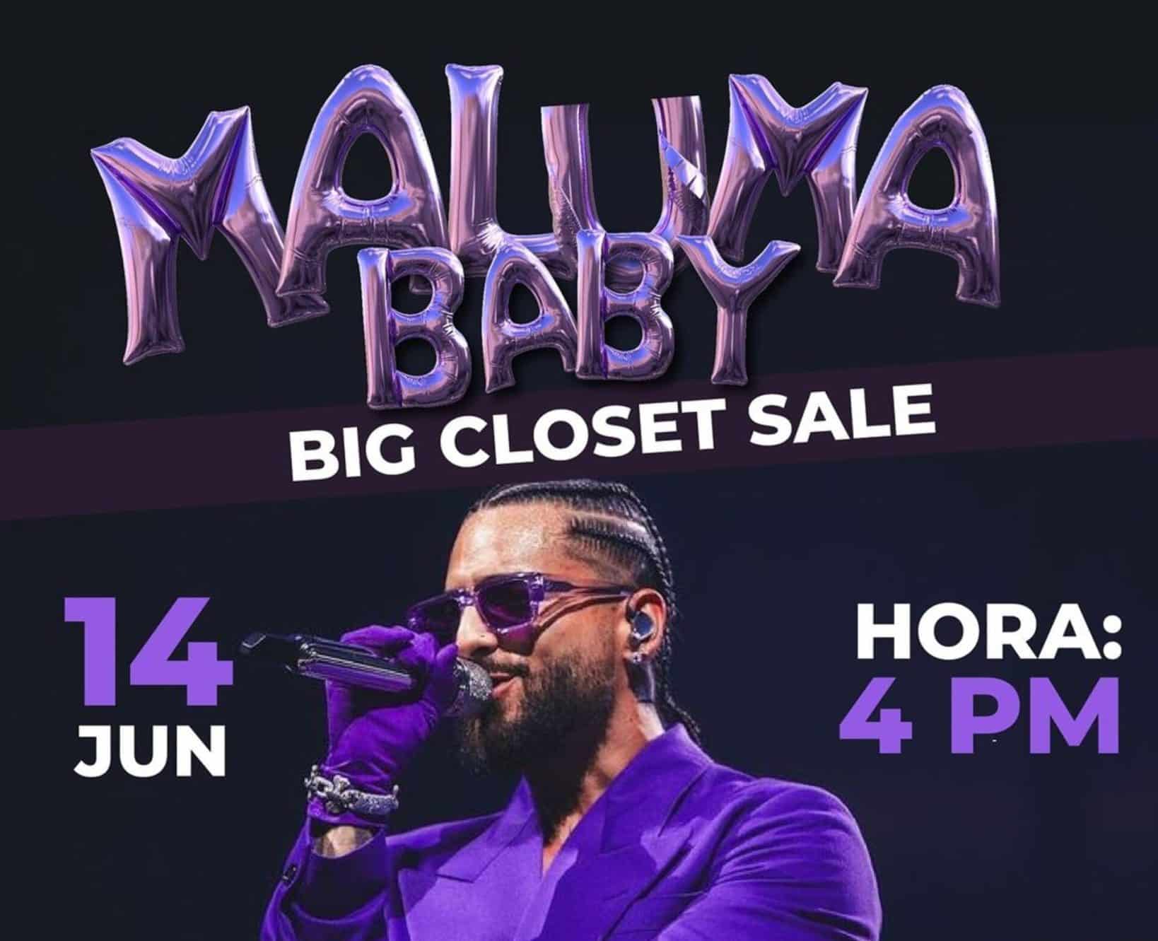 Maluma anuncia venta de garaje de su ropa