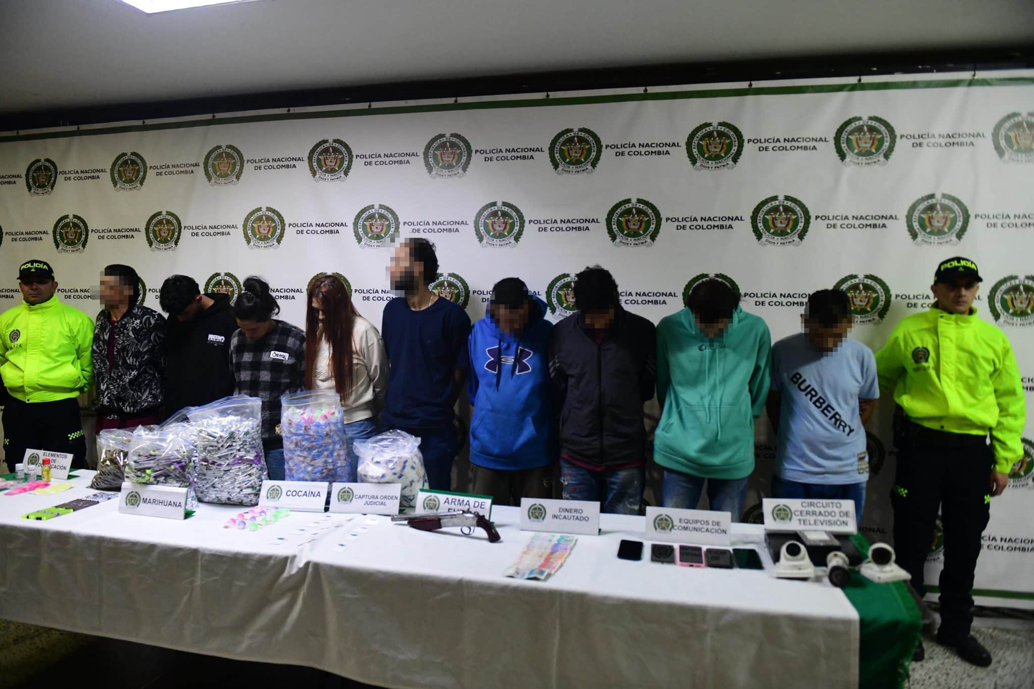 Nueve capturados de la banda 'El Mesa' por coordinar plazas de vicio al norte del Valle de Aburrá