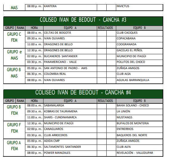 Programación Festival de Festivales del domingo, 5 de enero