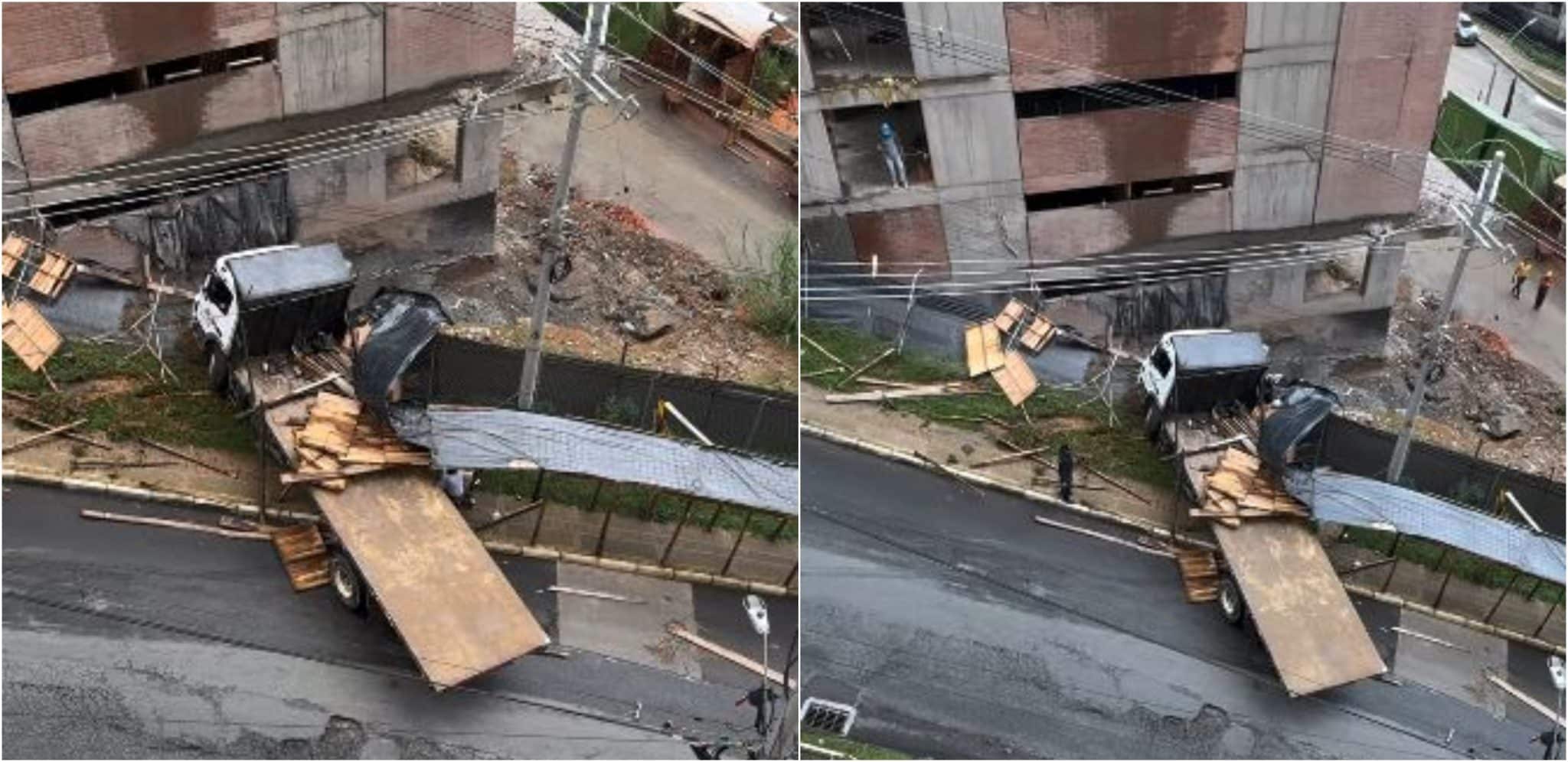 Se accidentó un camión tipo grúa en la loma de 'sube o no sube' en Sabaneta