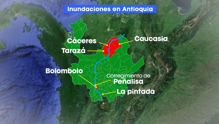 Sigue la alerta roja Antioquia, el departamento más afectado por desbordamiento del río Cauca