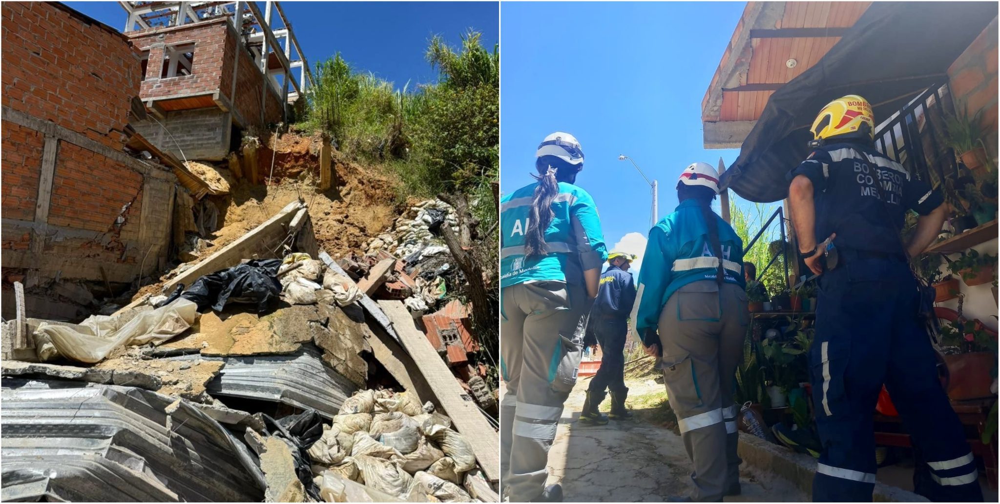 Una vivienda colapsó y 3 más resultaron afectadas por movimiento en masa en San Cristóbal