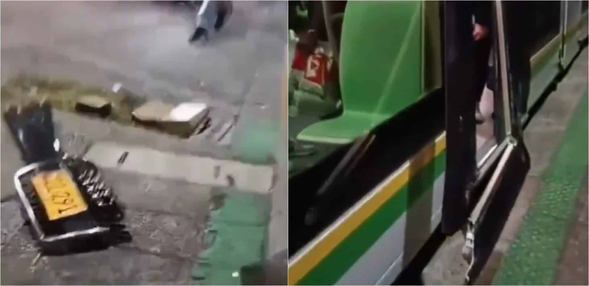 Vehículo de alta cama chocó contra el tranvía y su conductor se dio a la fuga