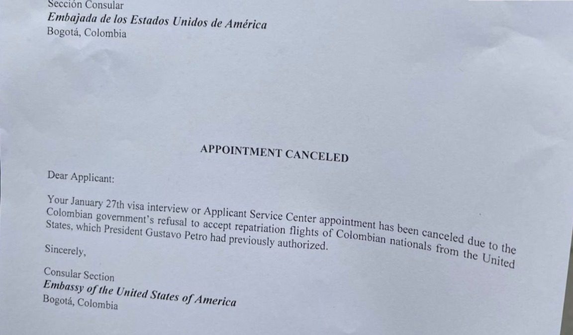 ¿Qué pasará con las citas para la visa americana? Colombianos piden solución