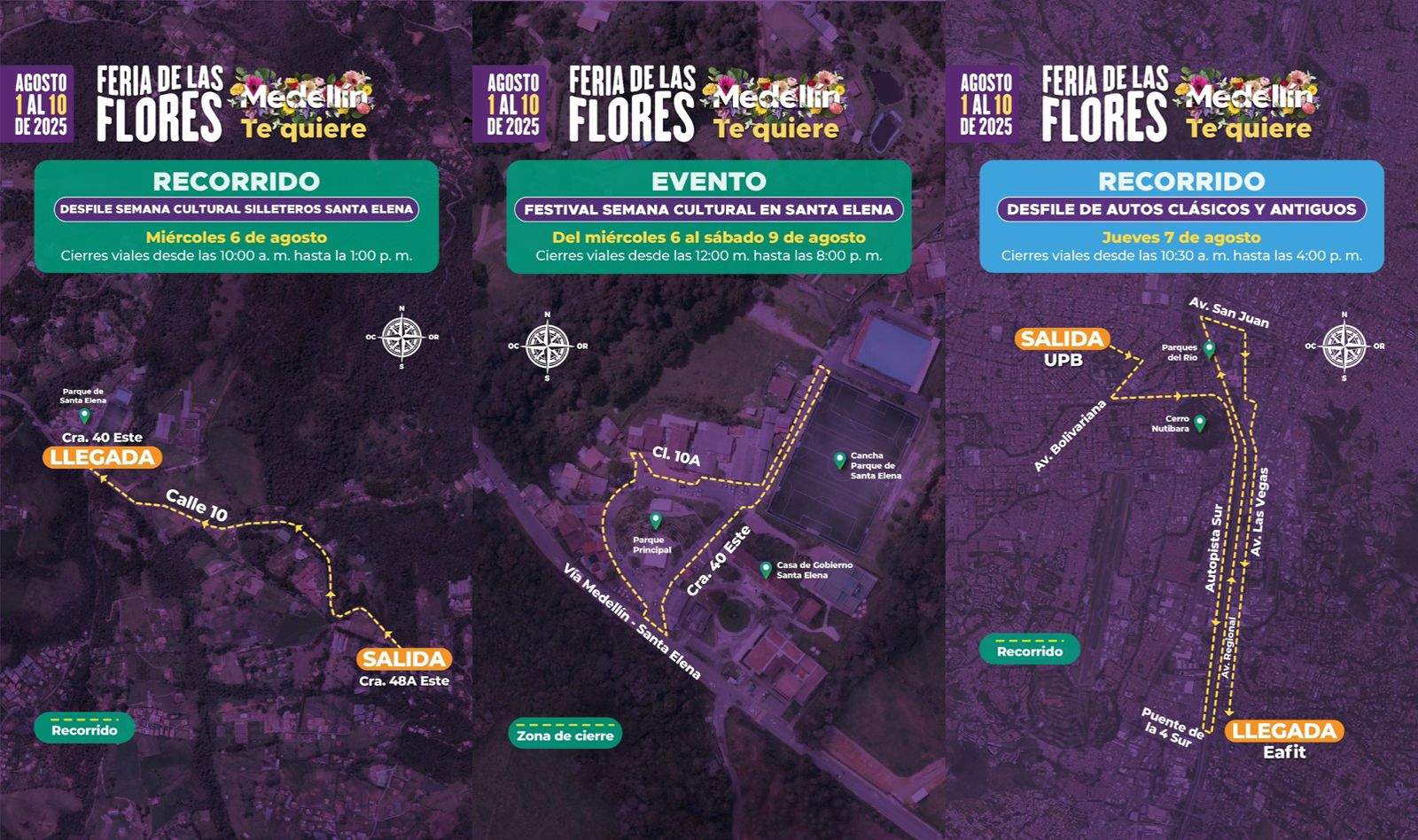 Habrá cierres viales en Medellín esta semana por eventos de la Feria de las Flores