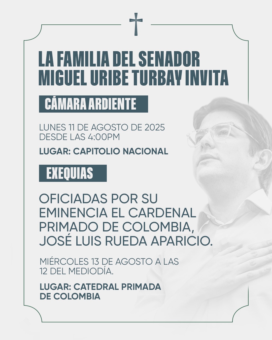 Miguel Uribe estará en cámara ardiente en el Capitolio Nacional