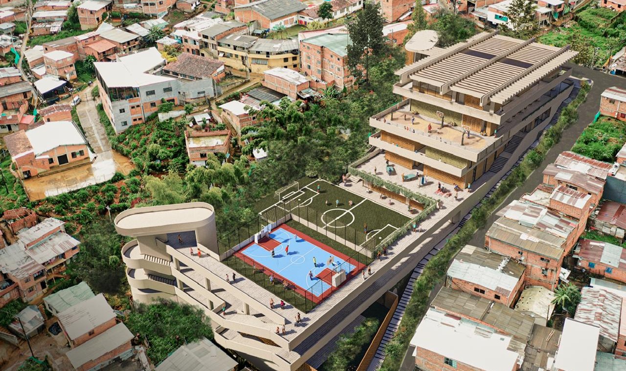 Así lucirá la Institución Educativa Bello Oriente, nuevo megacolegio en Manrique