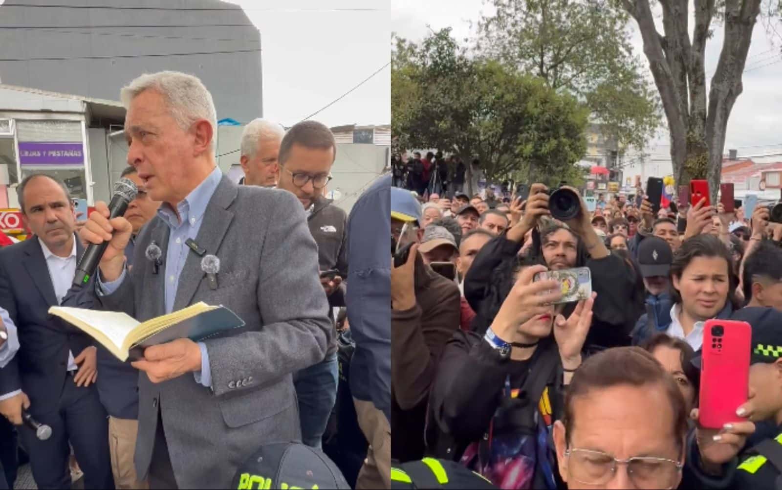 Álvaro Uribe visitó el parque El Golfito, sitio donde fue asesinado Miguel Uribe Turbay