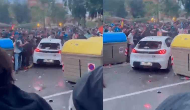 Impactante video de atropellamiento masivo a las afueras del partido Espanyol-Barcelona