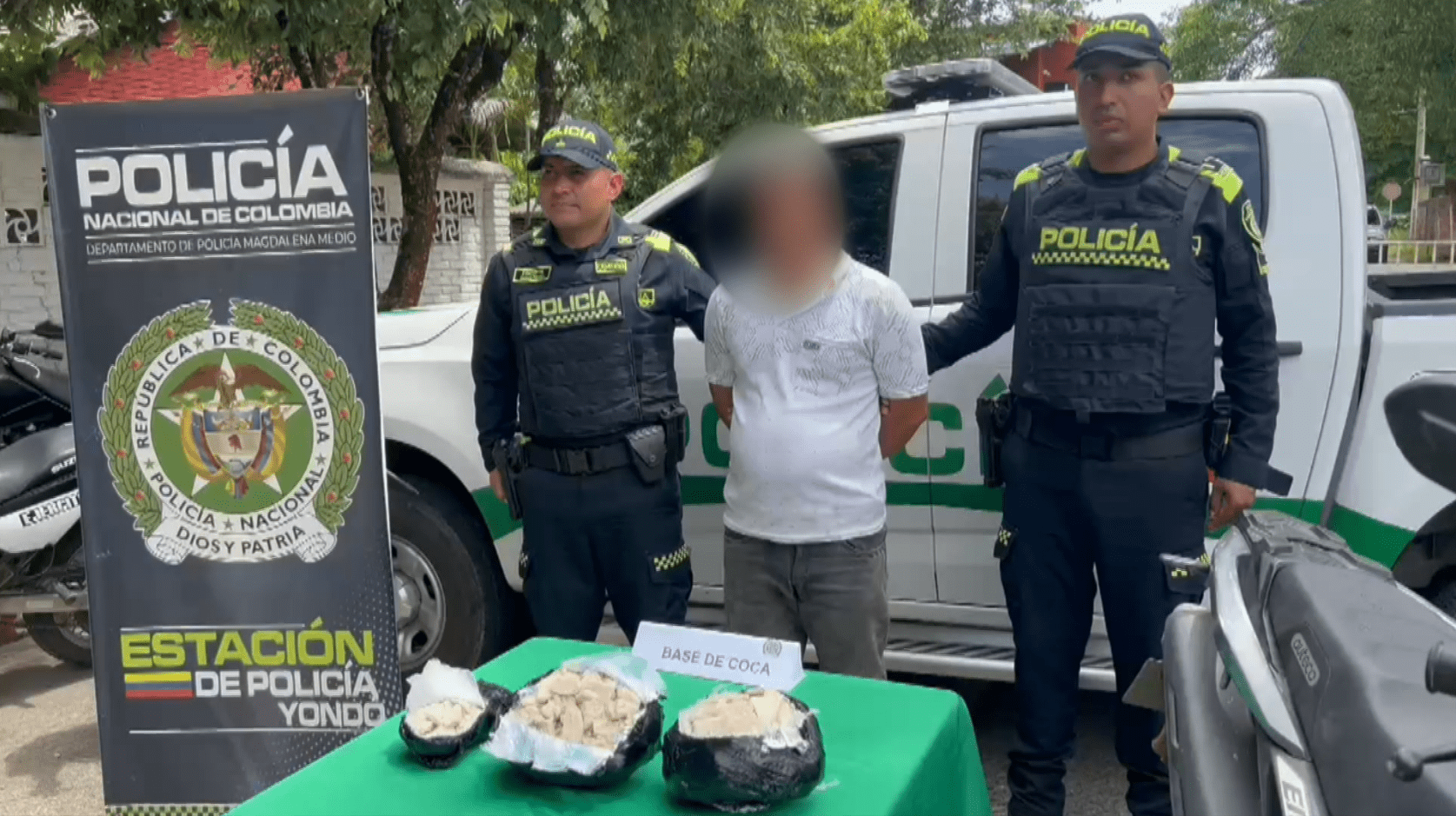 Policía capturó a un hombre con 3.500 dosis de base de coca en Yondó