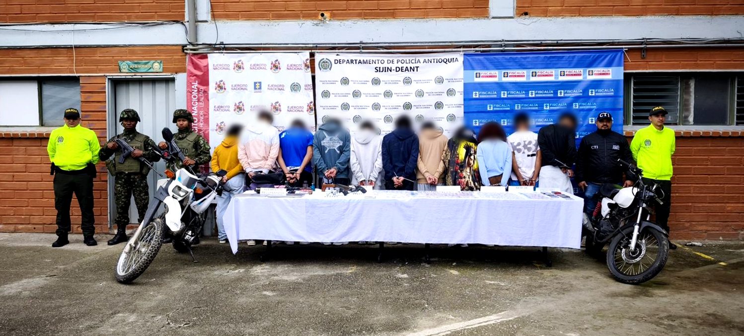 16 capturados deja golpe a estructuras criminales en el oriente y norte de Antioquia