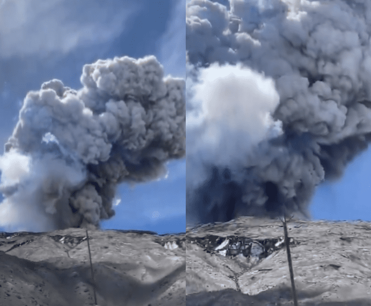 emisión de ceniza volcán nevado del ruiz