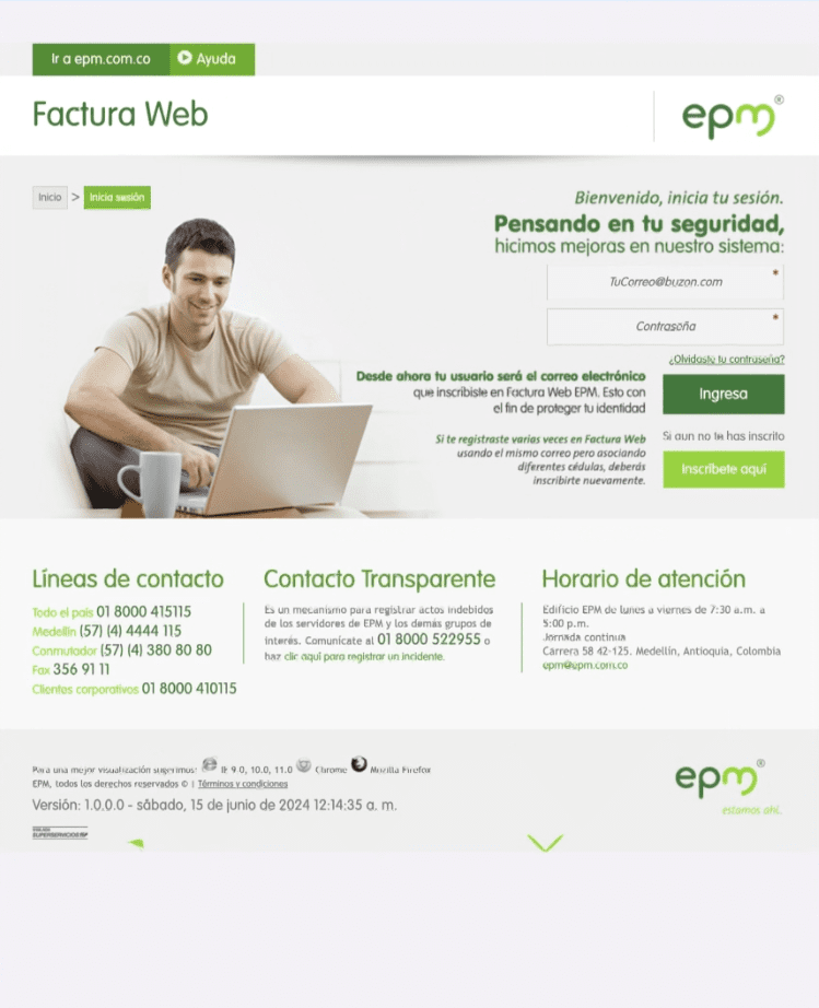 EPM denunció suplantación en su página para el pago de servicios públicos