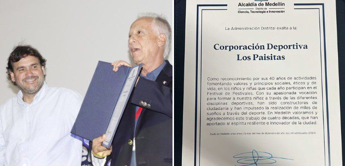 El deporte con sentido social se vistió de gala durante el lanzamiento del Festival de Festivales 2025 al rendir un merecido homenaje a la Corporación Deportiva Los Paisitas por sus 40 años de trayectoria formando talentos y promoviendo valores entre niños y jóvenes.