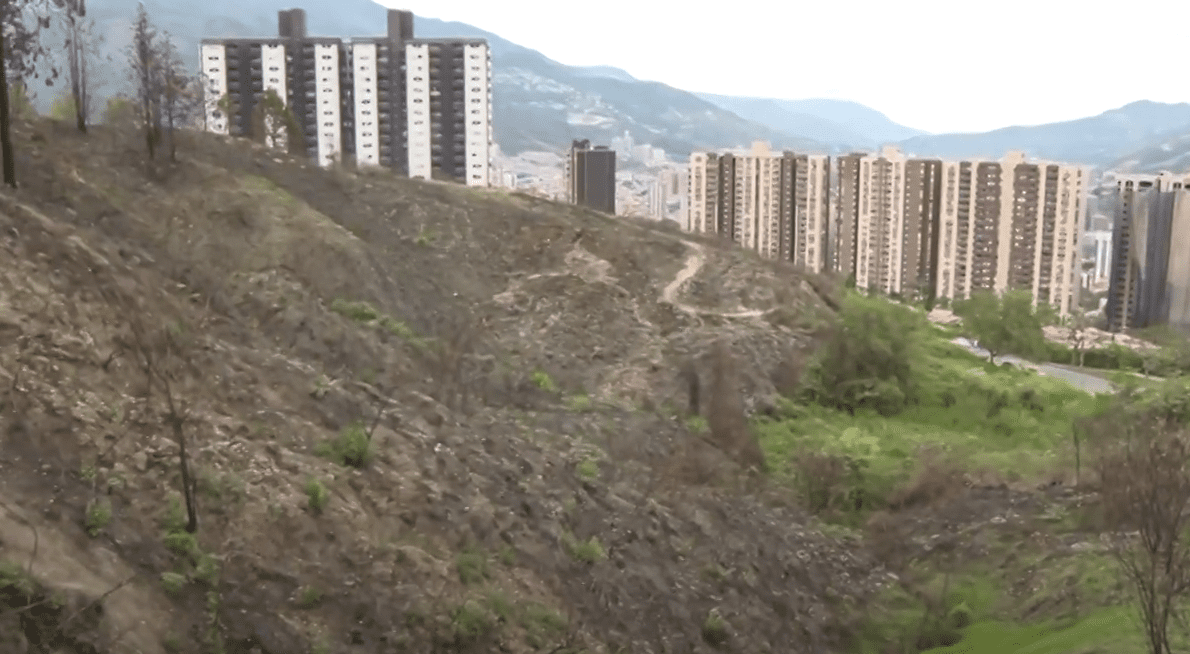 incendio forestal en bello