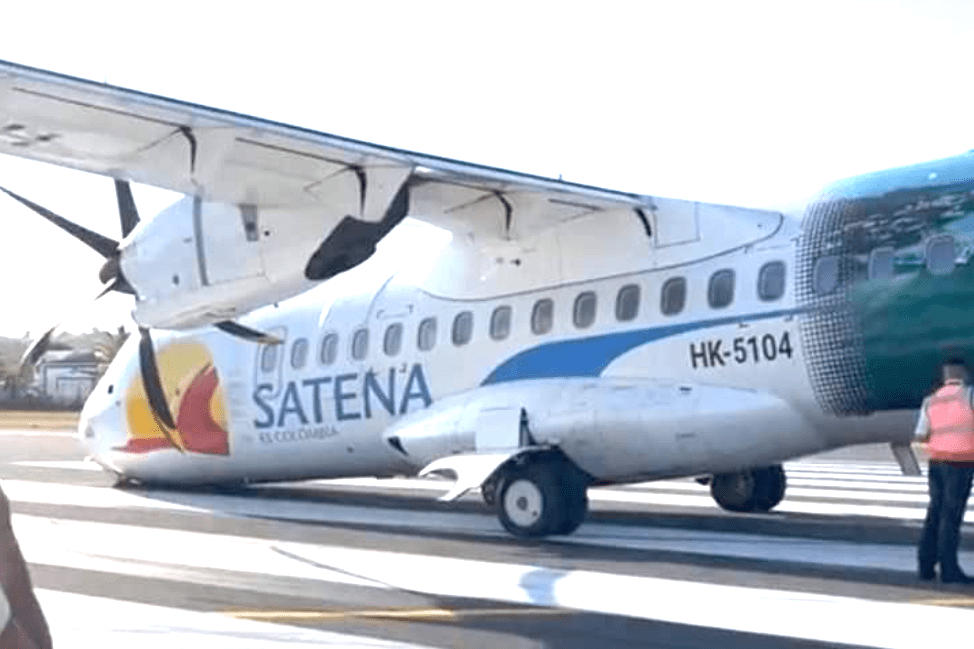 incidente avión de Satena aeropuerto de San Andrés
