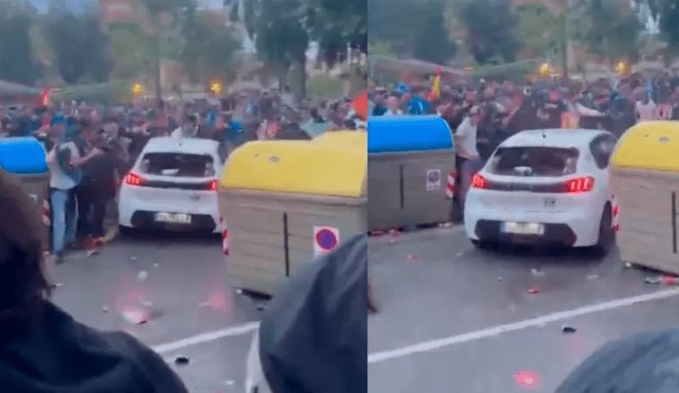 Impactante video de atropellamiento masivo a las afueras del partido Espanyol-Barcelona