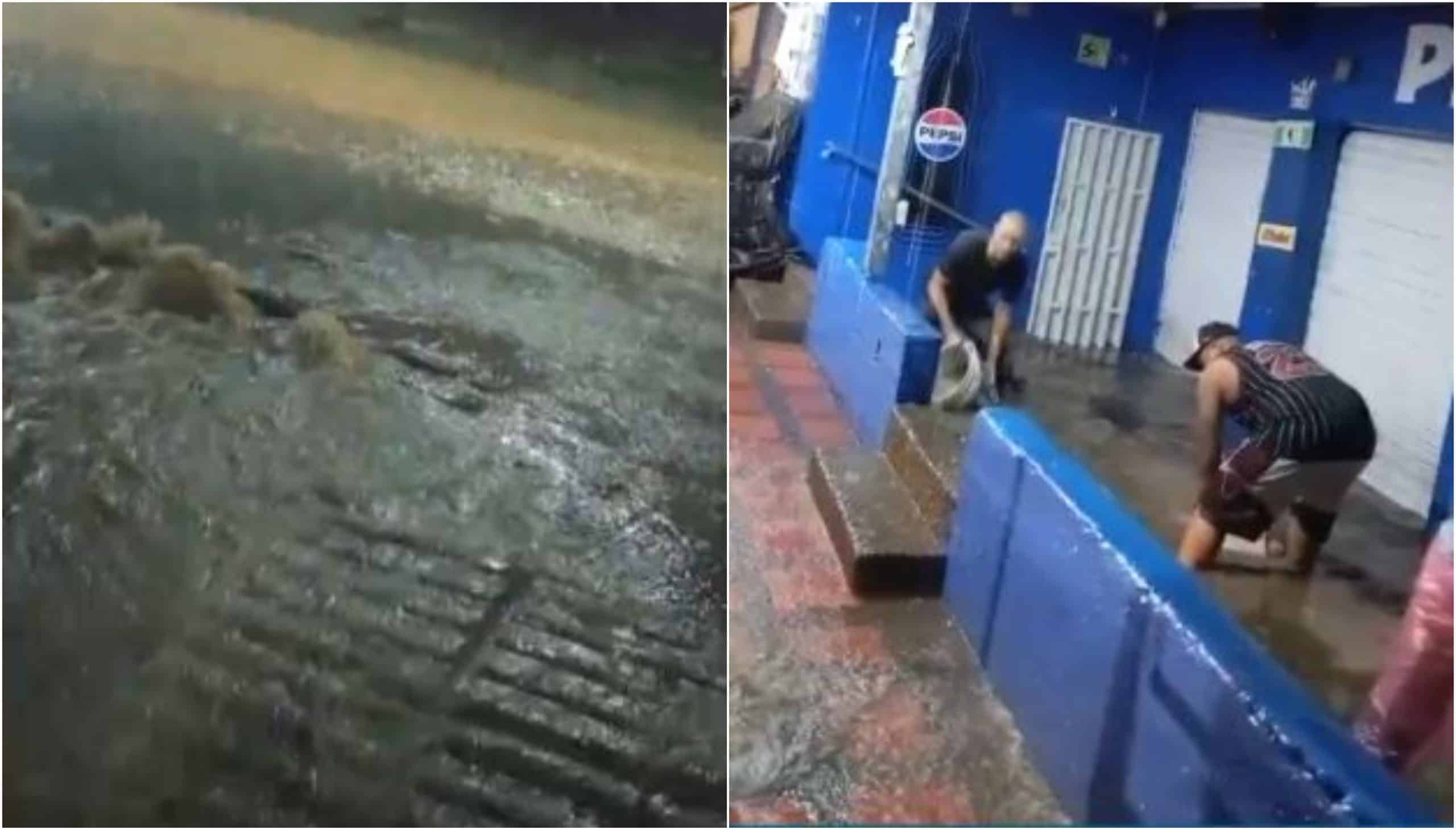 Balance de las fuertes lluvias en Medellín deja inundaciones y desbordamiento de una quebrada