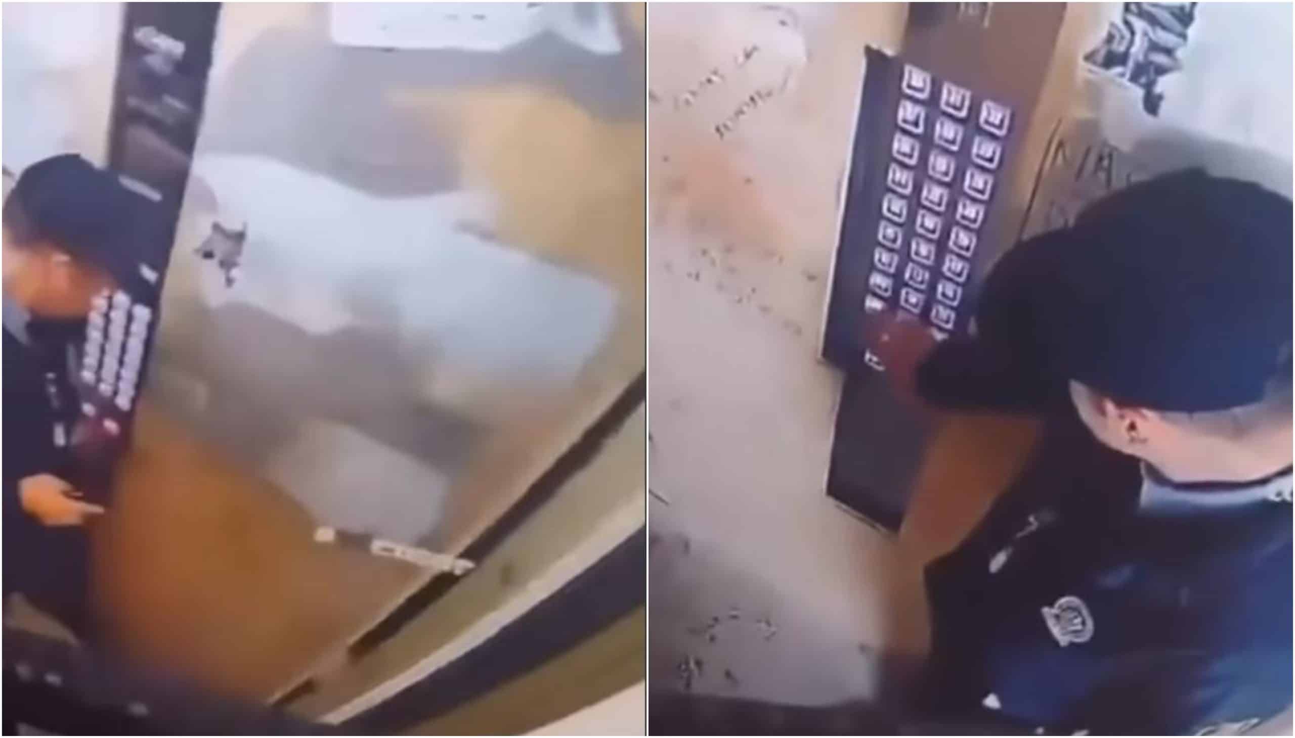 ¿Un fantasma? Vigilante habla con alguien en un ascensor y según las cámaras estaba solo