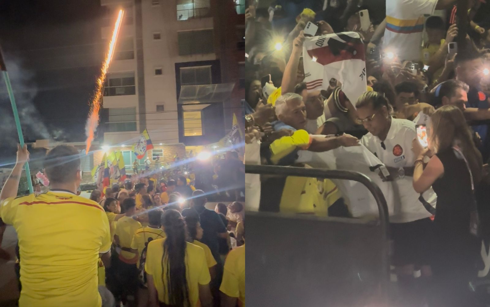 Hinchas de Colombia se hicieron sentir con el tradicional banderazo en Barranquilla