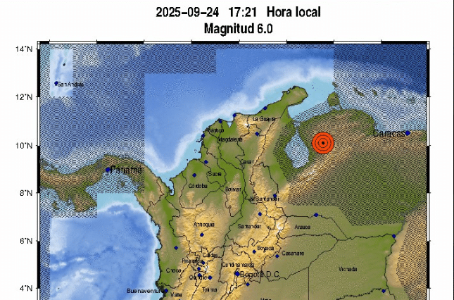 Fuerte temblor de magnitud 6.1 se sintió en Medellín