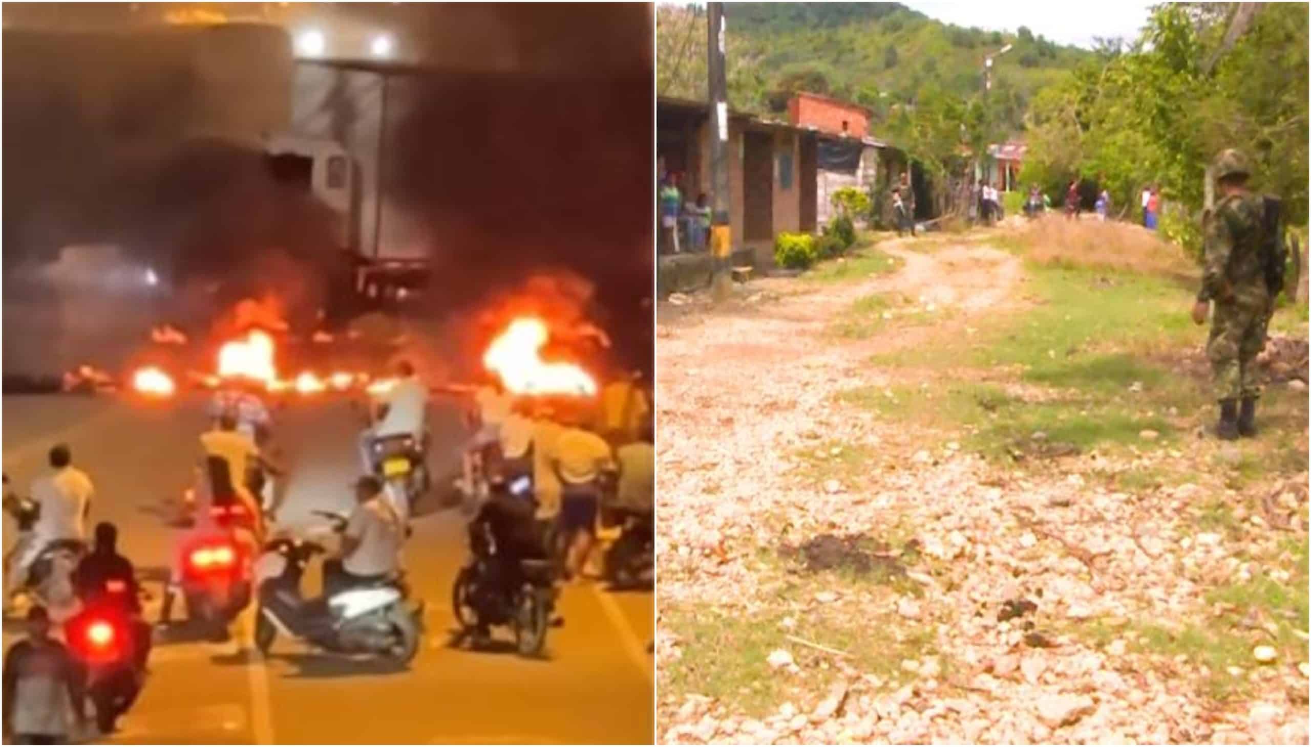 Continúa la tensión en el Bajo Cauca antioqueño por los desplazados y el bloqueo de una vía