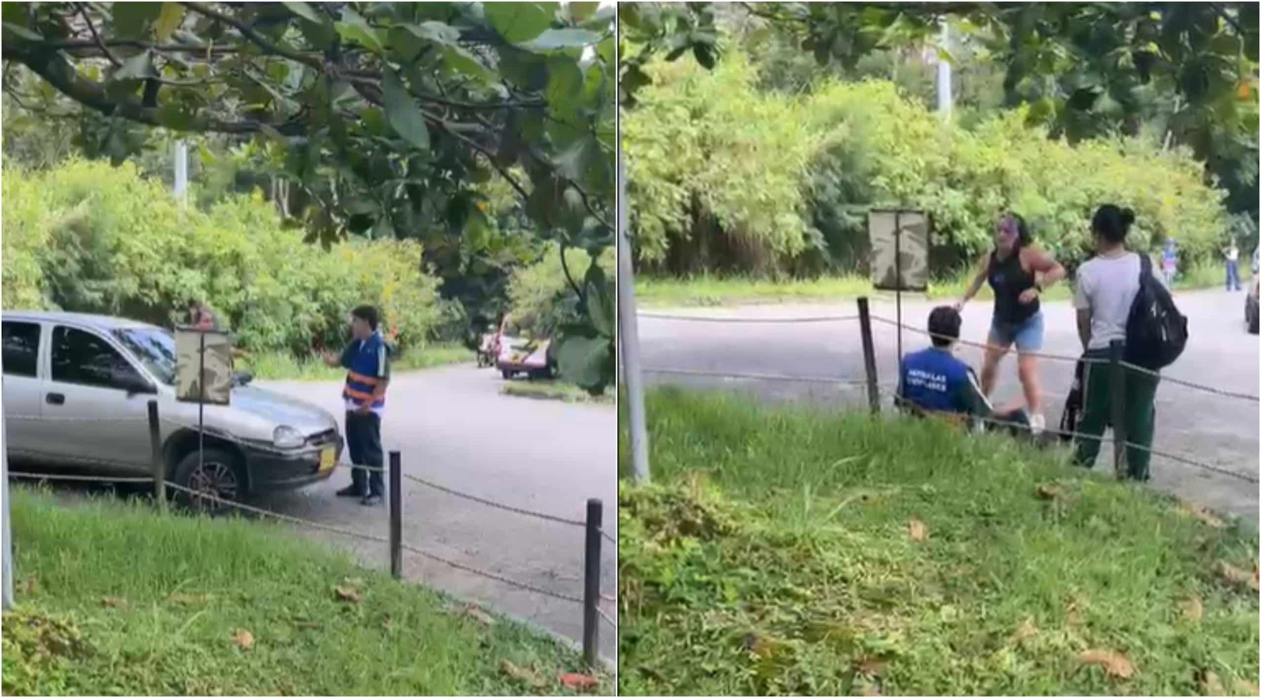 Mujer agredió a estudiante que cumplía como guía de tránsito a las afueras de su colegio