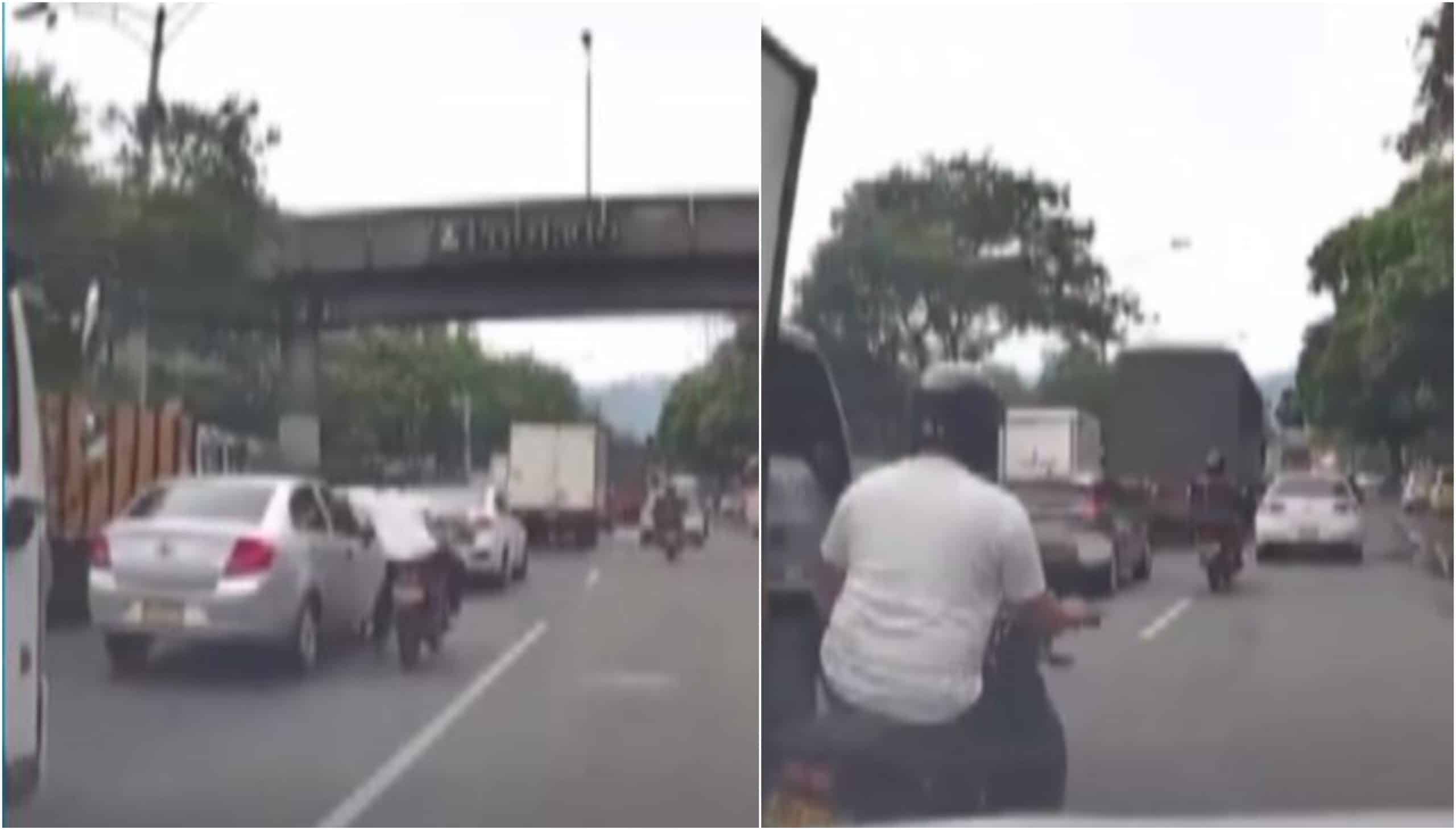 Mujer fue víctima del robo de su celular mientras iba en un carro y el video se hace viral