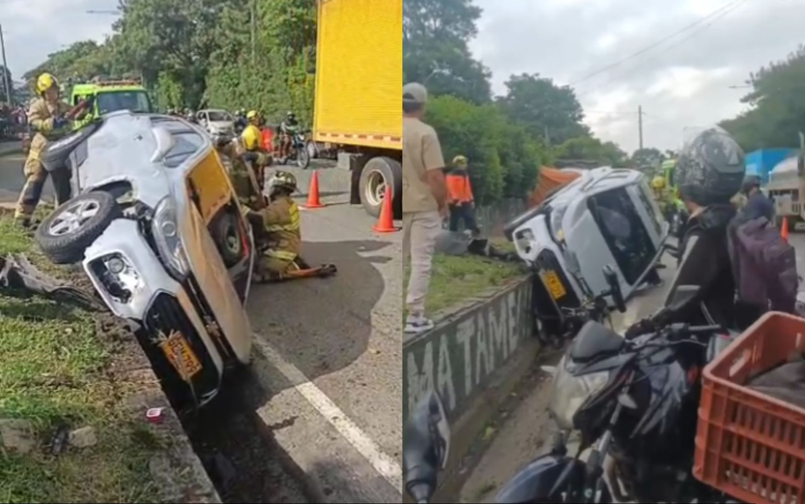 Vehículo que iba a alta velocidad se volcó en la avenida Regional