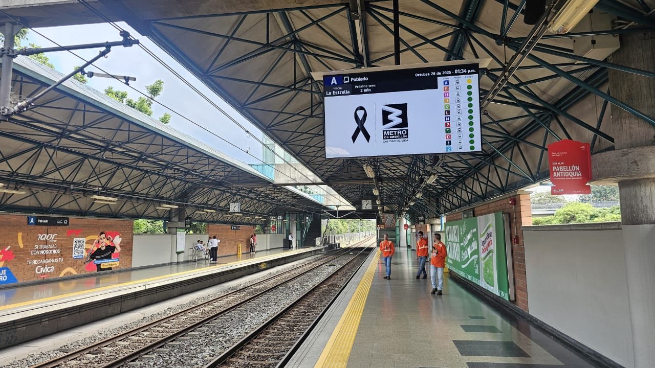 Metro restablece su servicio entre las estaciones Poblado y Aguacatala