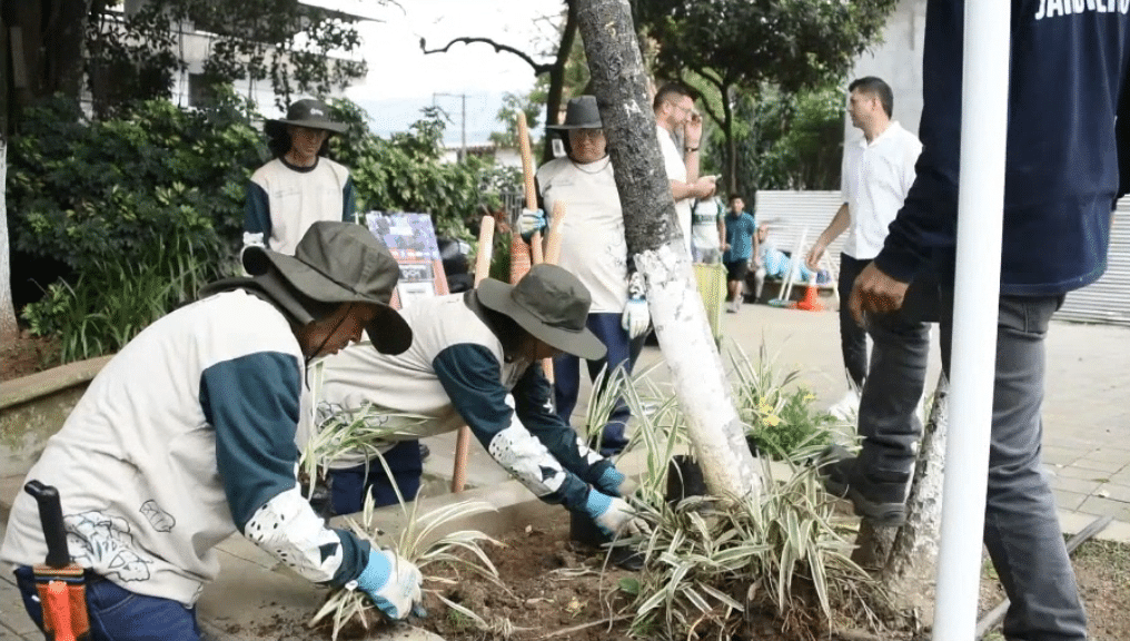 Ex habitantes de calle son contratados en Itagüí para embellecer parques y zonas verdes