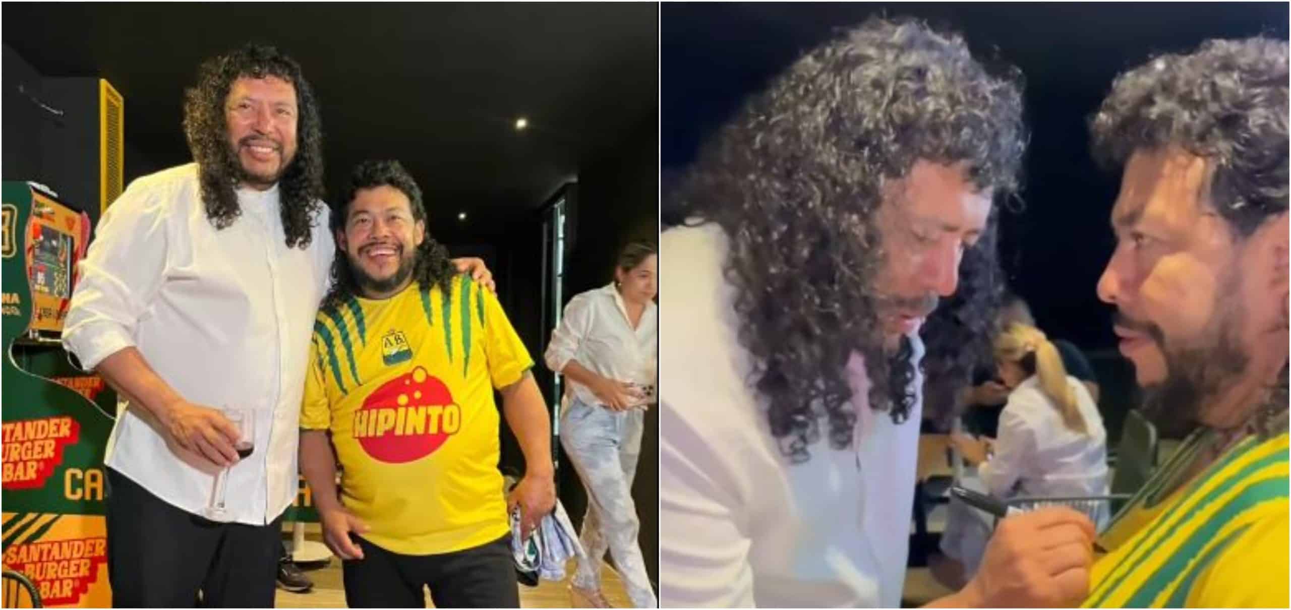 ¿Igualito? René Higuita se encontró con su doble en un establecimiento de Bucaramanga