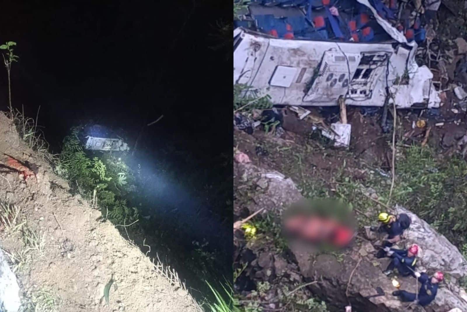 Bus que transportaba más de 40 pasajeros cayó a un barranco en la vía a Segovia 