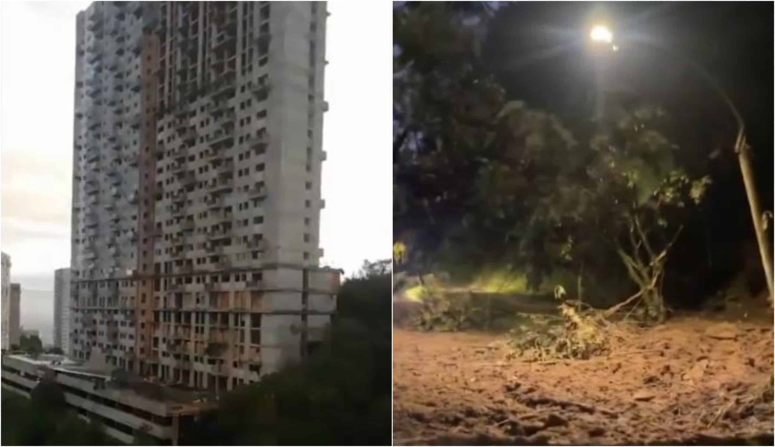 Deslizamiento de tierra afecta construcción de unidad residencial de 330 apartamentos