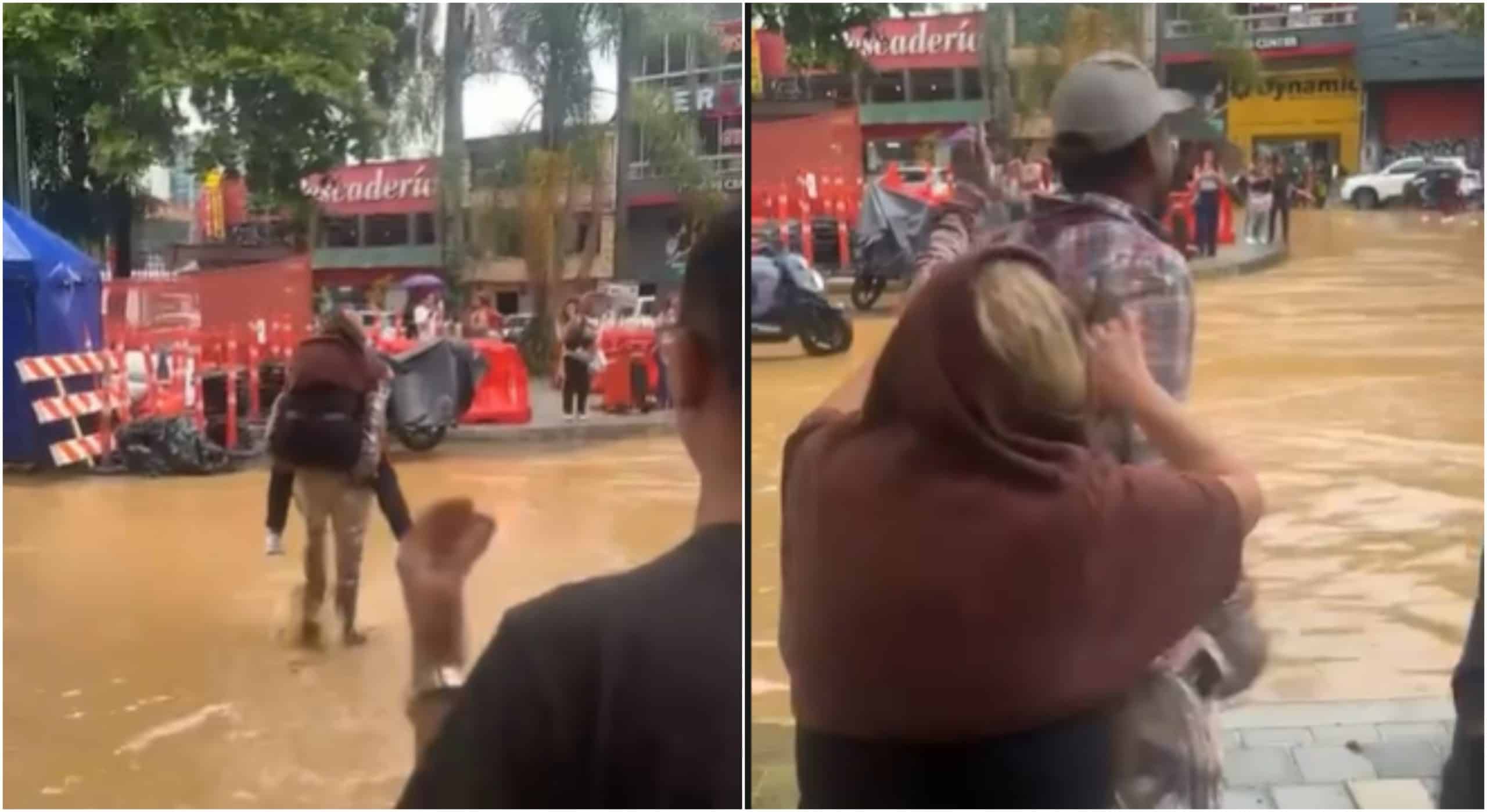 Se hizo el día: cobró $5.000 pesos por pasar a personas de costado y evitar que se mojaran