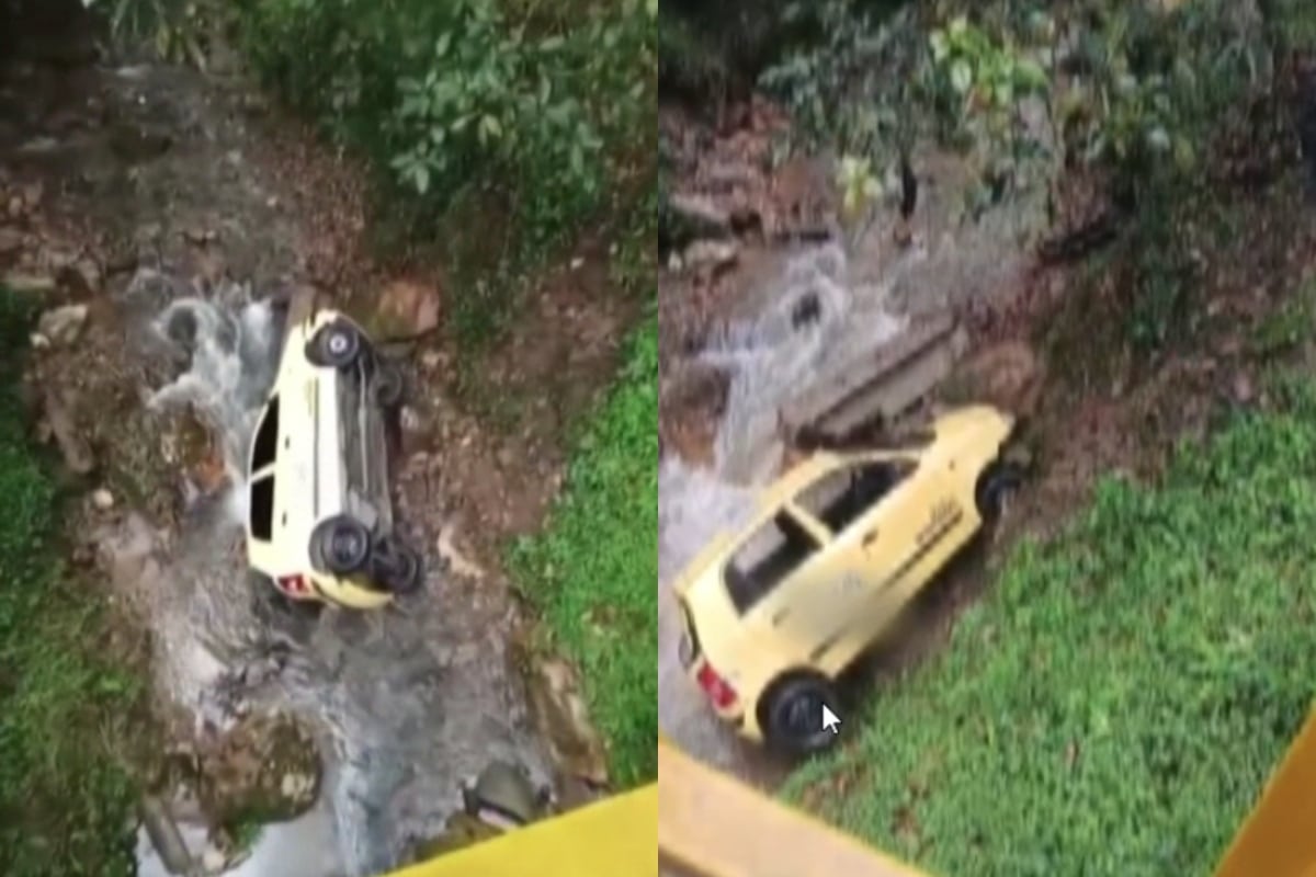 Taxista sufrió aparatoso accidente en el sector El Asfixiadero en Sabaneta