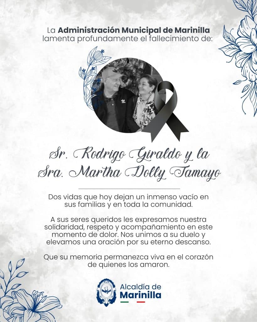 Esposos víctimas de accidente en Marinilla