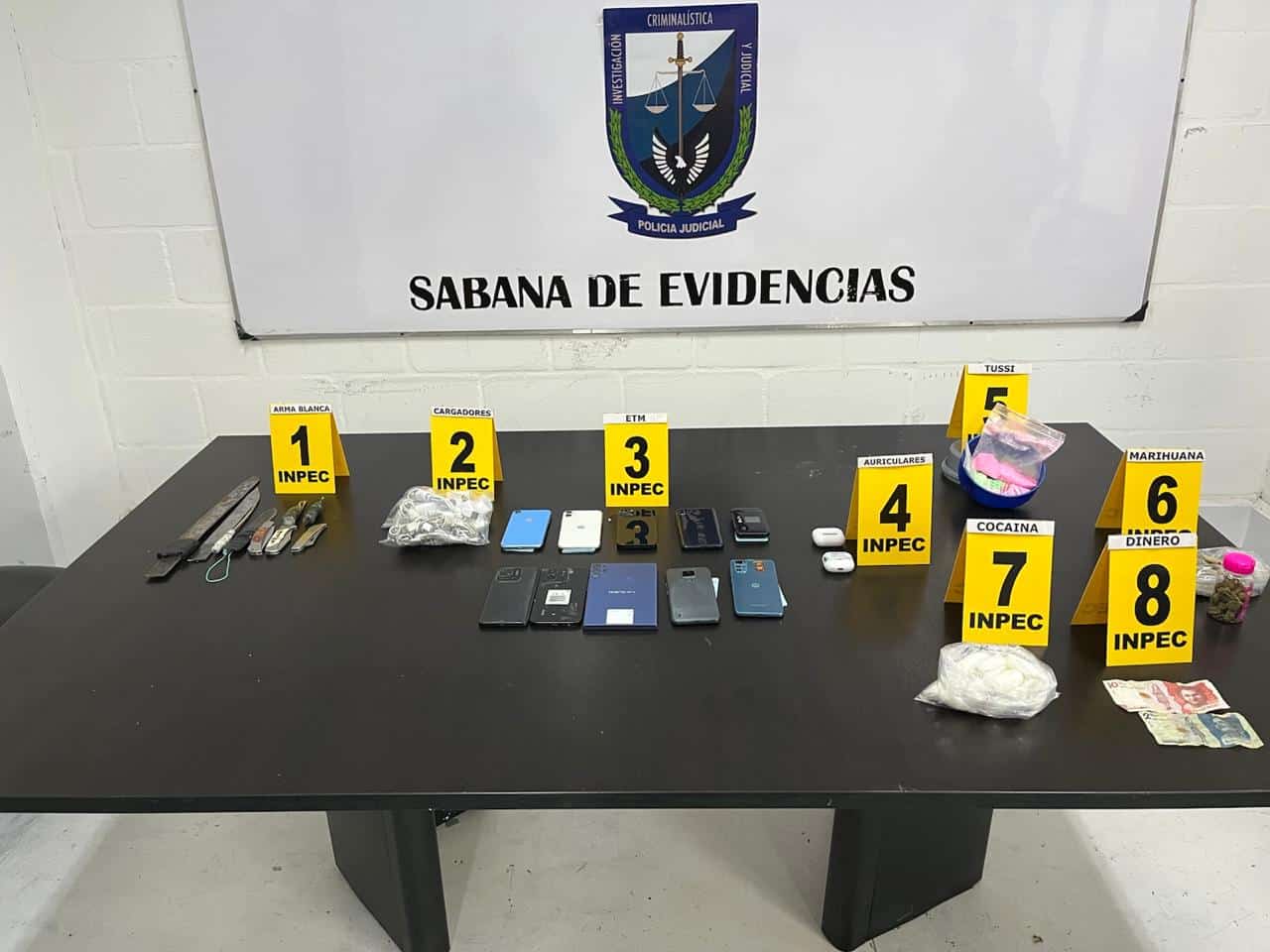 Incautan drogas, armas y celulares durante operativo en la cárcel Pedregal