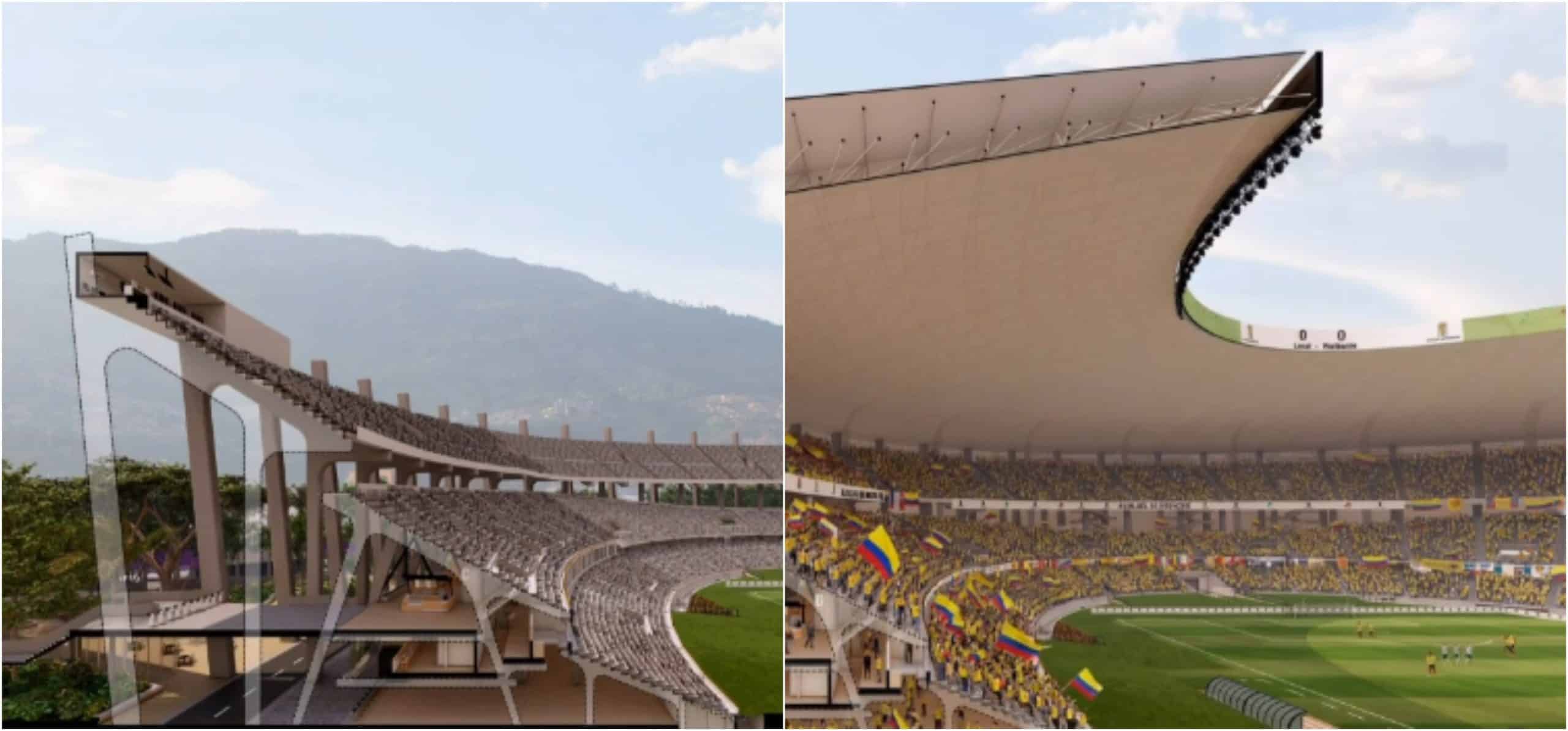 Así sería el nuevo techo y el tercer piso de graderías del estadio Atanasio Girardot