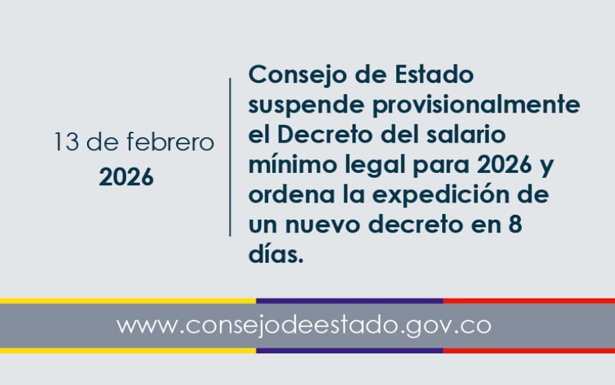 Aumento del salario mínimo 2026 fue suspendido provisionalmente por el Consejo de Estado