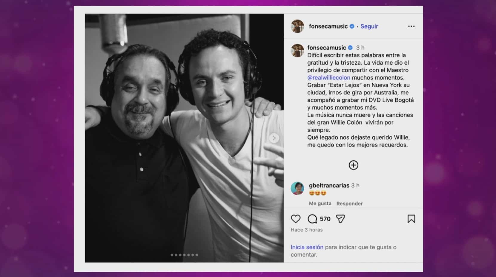 El mundo de la salsa está de luto: artistas y expertos reaccionan al fallecimiento de Willie Colón