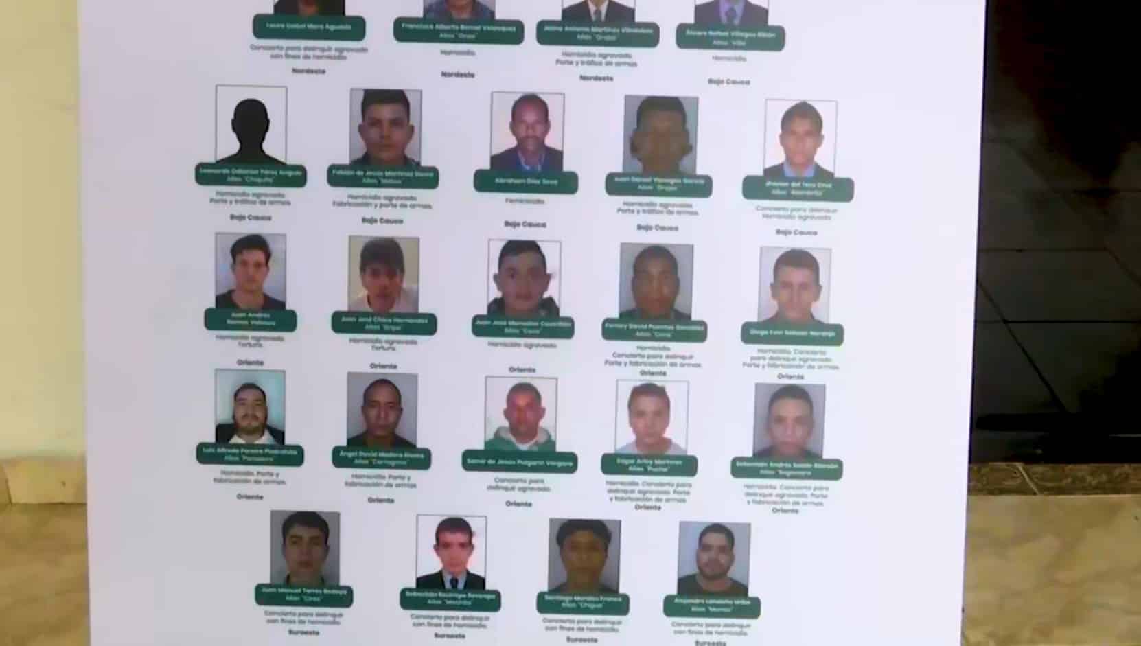 Los más buscados por homicidio en Antioquia: un cartel de 27 criminales