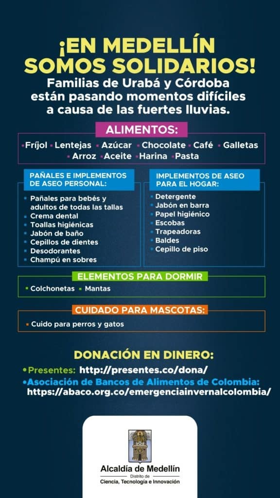Puntos de donación en Medellín