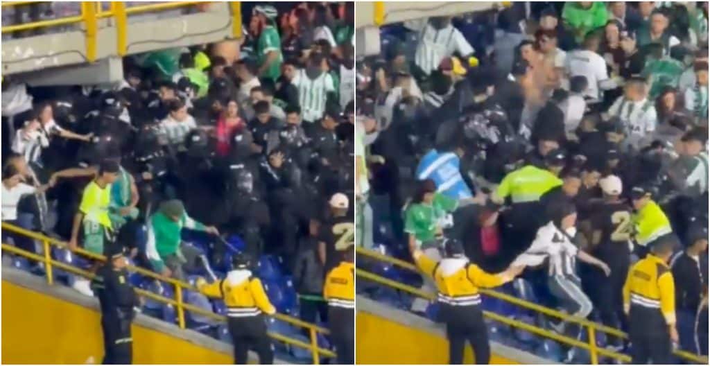 Violencia en el fútbol colombiano: riñas en El Campín durante el partido Santa Fe vs. Atlético Nacional