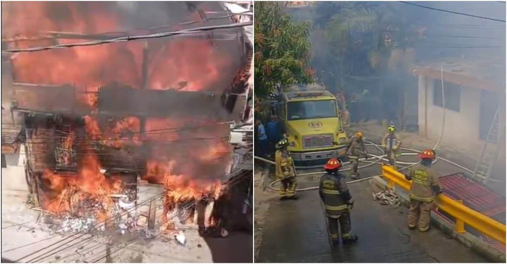 Incendio afecta vivienda de tres niveles en Las Granjas, Medellín
