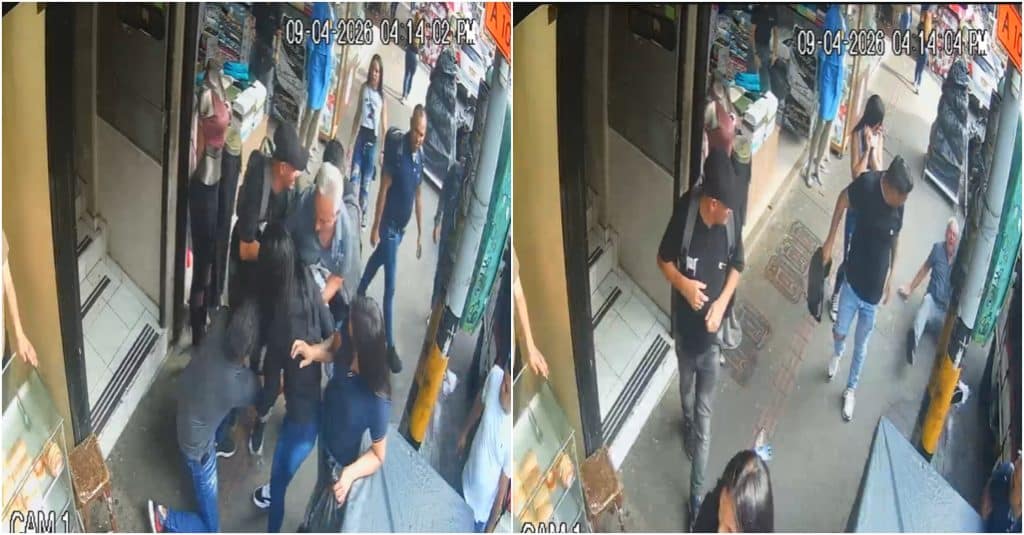 Robo a adulto mayor en el centro de Medellín quedó registrado en video