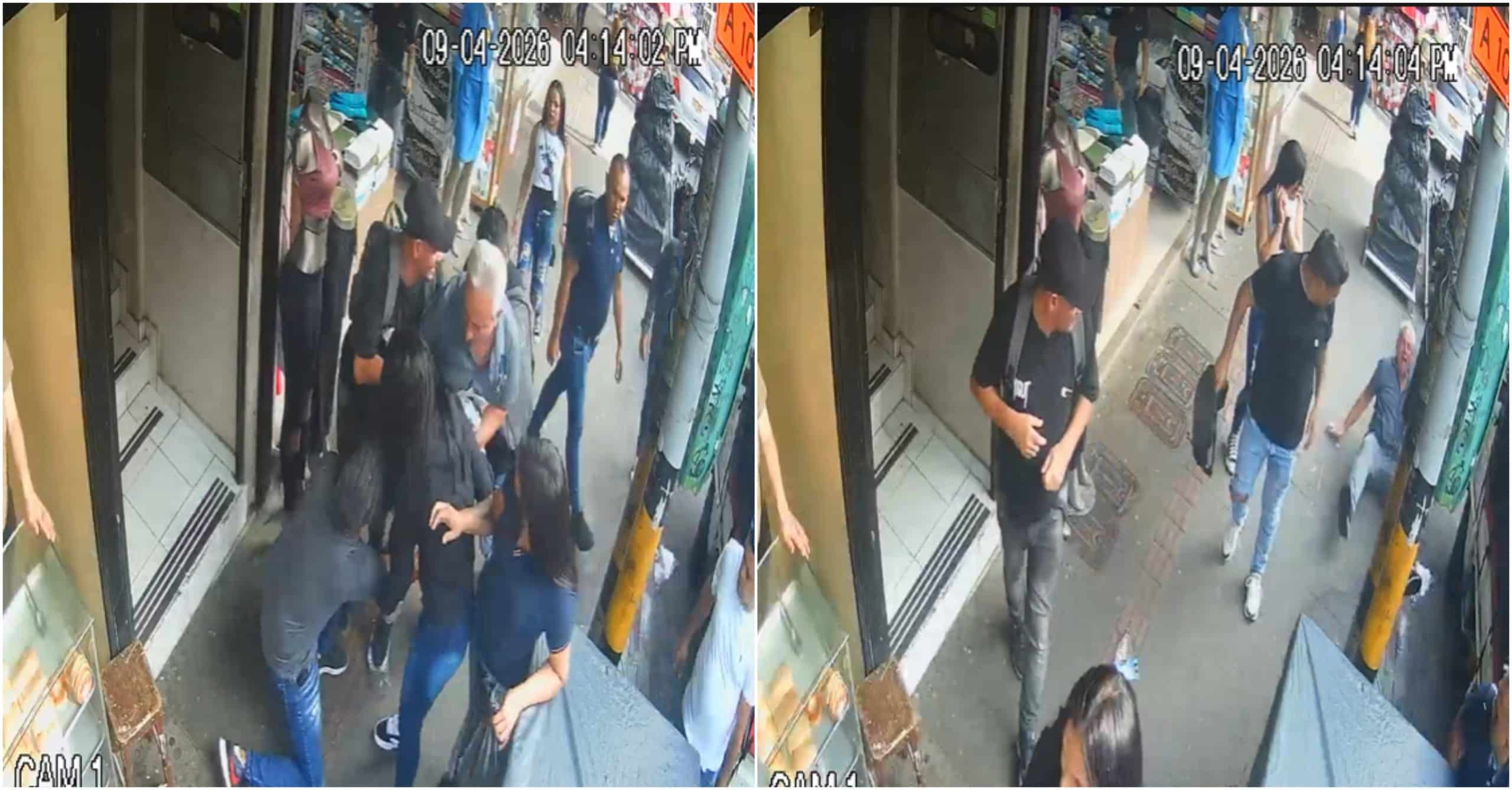 Robo a adulto mayor en el centro de Medellín quedó registrado en video