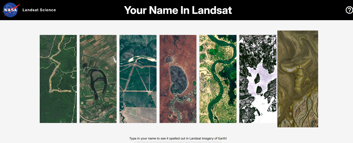 Así puede recrear su nombre con espectaculares fotos de la Tierra captadas por la NASA